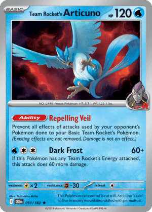 [51/244] – Team Rocket’s Articuno – Destined Rivals – Reversed Holo