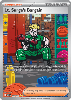 [185/132] – Lt. Surge’s Bargain – Mega Evolution – Special Illustration Rare