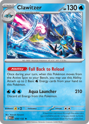 [038/132] – Clawitzer – Mega Evolution – Reverse Holo
