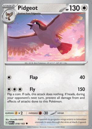 [018/165] – Pidgeot – 151 – Reverse Holo