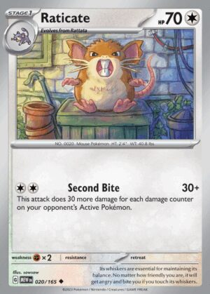 [020/165] – Raticate – 151 – Reverse Holo