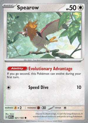[21/165] – Spearow – 151 – Reverse Holo
