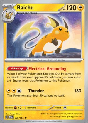 [026/165] – Raichu – 151 – Reverse Holo