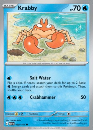[098/165] – Krabby – 151 – Reverse Holo
