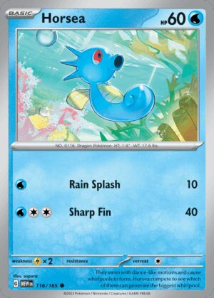 [116/165] – Horsea – 151 – Reverse Holo