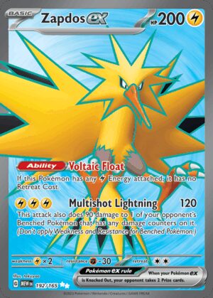 [192/165] – Zapdos ex – 151 – Ultra Rare