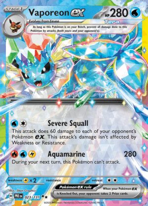 [23/131] – Vaporeon ex – Prismatic Evolutions – Double Rare