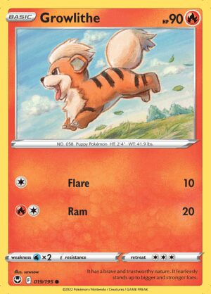 [019/191] – Growlithe – Silver Tempest – Reverse Holo