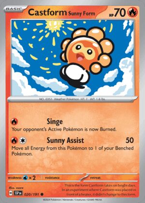 [020/191] – Castform Sunny Form – Surging Sparks – Reverse Holo