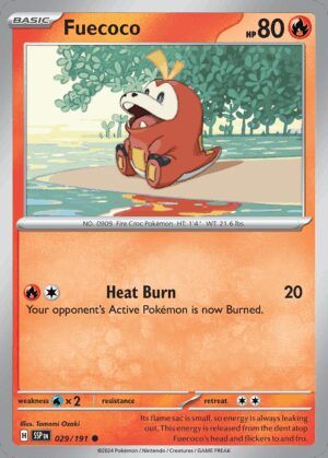 [029/191] – Fuecoco – Surging Sparks – Reverse Holo