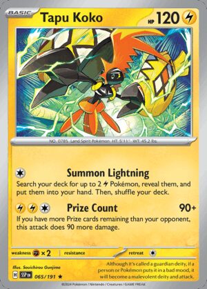 [065/191] – Tapu Koko – Surging Sparks – Reverse Holo